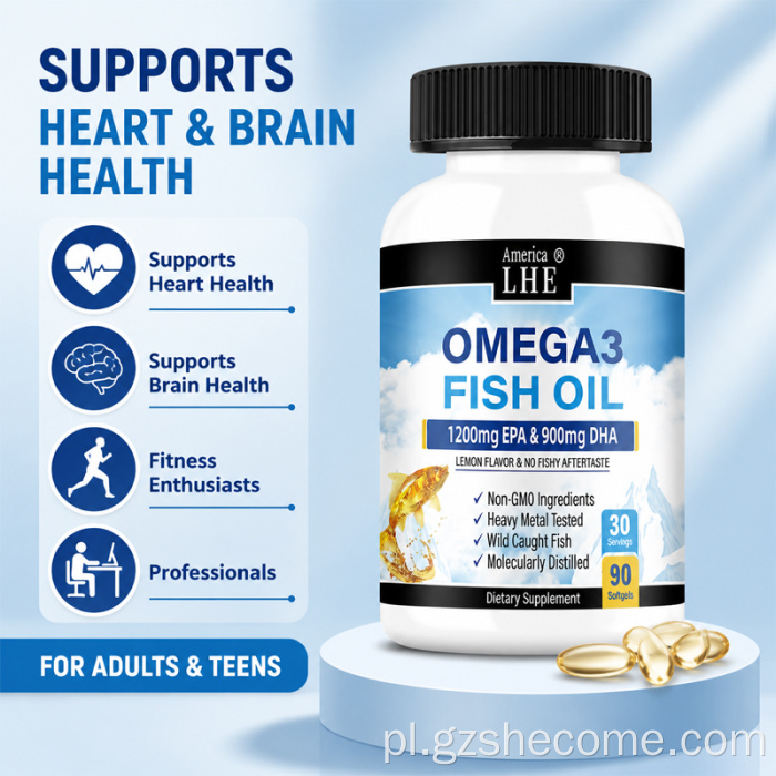 Shecome Omega 3 kapsułki żelowe Zdrowie serca Olej rybny